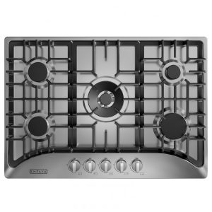 Cooktop a gás 76cm Empava inox 5 queimadores SABAF selados 37700BTU dual fuel GN/GLP ignição elétrica 110V