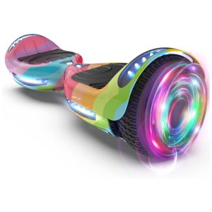 Hoverboard Certificado HS2.01 Arco-Íris com Rodas LED Piscantes Bluetooth e Luzes LED