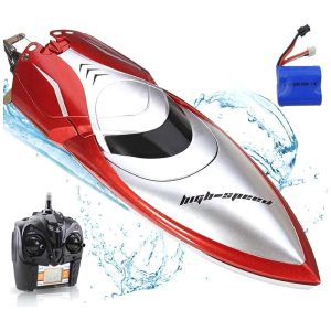 Barco RC Haktoys HAK606 Alta Velocidade 25 km/h Proteção Dupla com Duas Tampas Alerta de Bateria Baixa Controle Remoto com Tela LCD