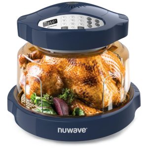 Panela Forno Infravermelho Elétrico com Temperaturas Ajustáveis 100 Predefinições e 50 Memória 110V 1500W Nuwave Azul Escuro