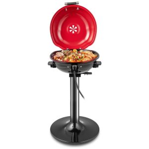 Churrasqueira Elétrica Serve até 15 Pessoas 110V 1600W HAPPYGRILL Vermelha