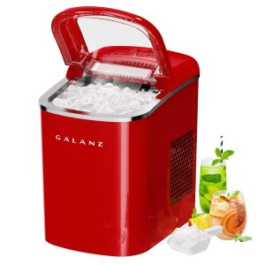 Máquina de Gelo Automática Portátil até 11 kg de Gelo em 24h 110v GALANZ GLCI26RDR3A Vermelho