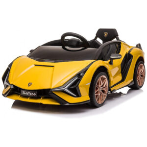 Carro Elétrico Infantil com Bateria Recarregável BEST RIDE ON CARS New Lamborghini Sian 12V Yellow Amarelo