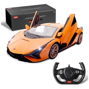 Carrinho de Controle Remoto Lambo Sian FKP Escala 1:14 para Adultos e Crianças BEZGAR Laranja