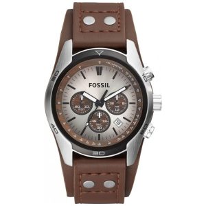 Relógio Masculino Analógico de Quartzo com Pulseira de Couro e Cronógrafo Fossil CH2565 Marrom