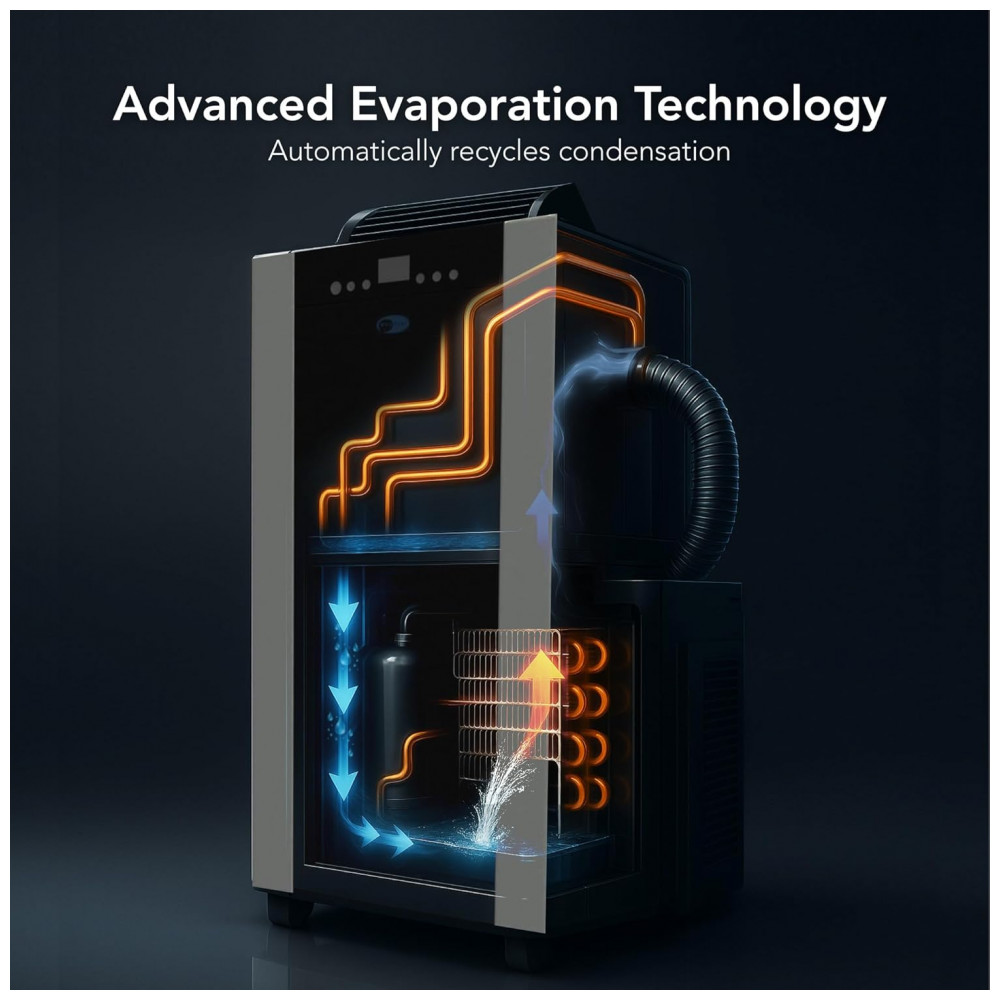 Ar Condicionado Portátil 14.000 BTU Aquecedor com Desumidificador de Duas Mangueiras da Whynter para Ambientes de até 46m² - Imagem 4
