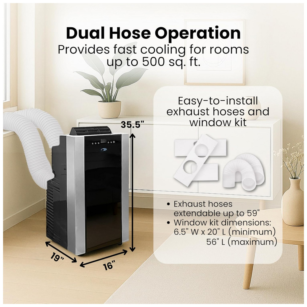 Ar Condicionado Portátil 14.000 BTU Aquecedor com Desumidificador de Duas Mangueiras da Whynter para Ambientes de até 46m² - Imagem 8