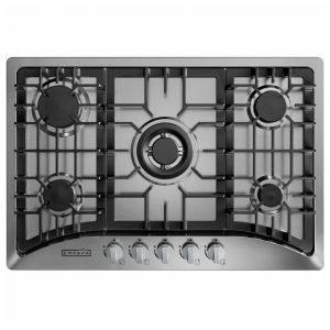 Cooktop a gás 76cm Empava inox 5 queimadores SABAF selados 49000BTU dual fuel GN/GLP 110V