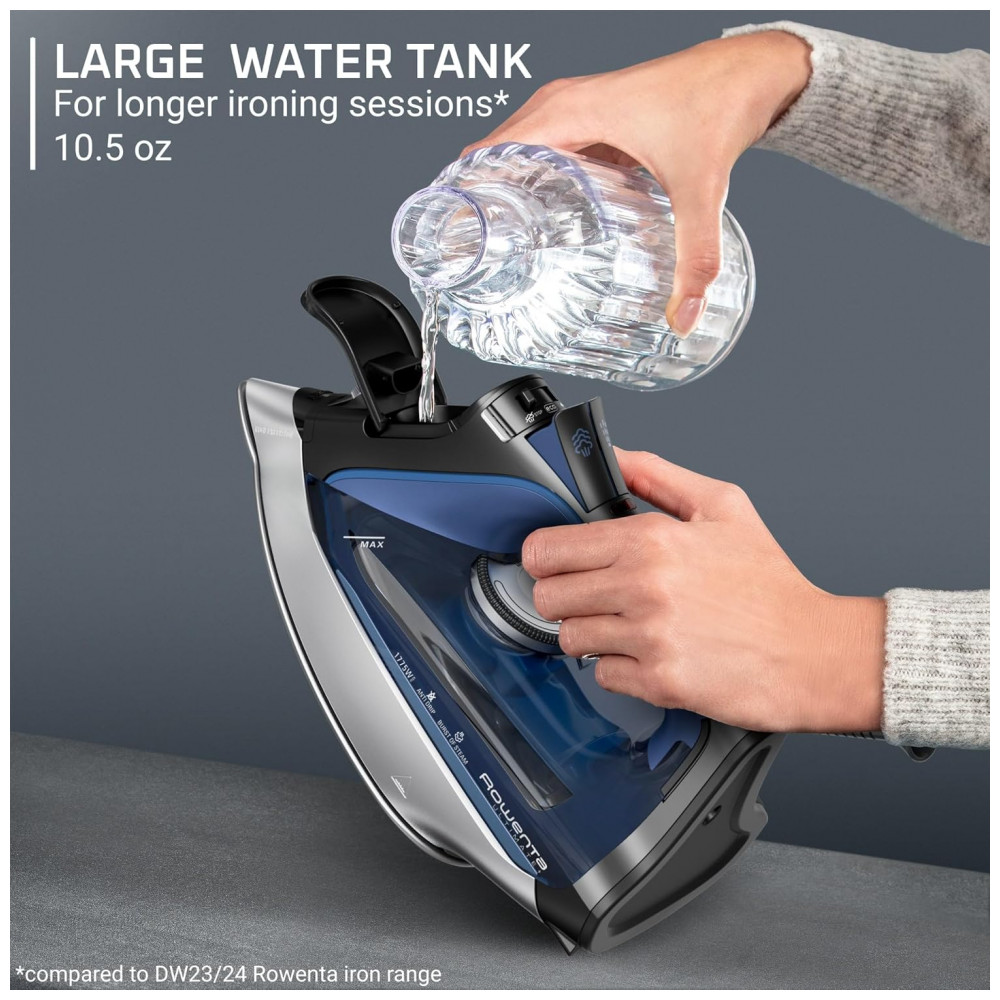 Rowenta DW8350 1775 Watts Ferro a Vapor Ultimate Plus com Base de 430 Furos Desligamento Automático Preto e Azul 30x15 - Imagem 5