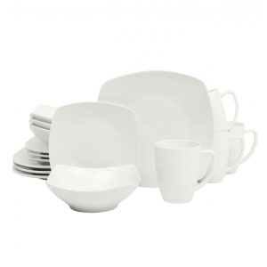 Aparelho de Jantar com 16 Peças em Porcelana Serve 4 Pessoas Gibson Home Zen Branco