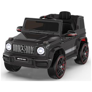 Carro Elétrico Infantil a Bateria com Controle Remoto Farol LED Reprodutor de Música e Buzina 12V ANPABO Mercedes-Benz G63 Preto