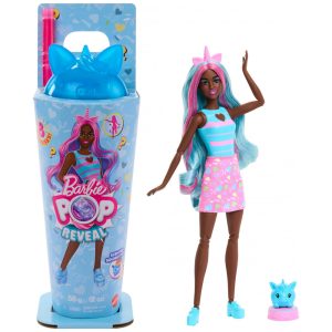 Boneca Barbie Pop Reveal Shakes unicórnio com pet perfumado e 8 surpresas 2024