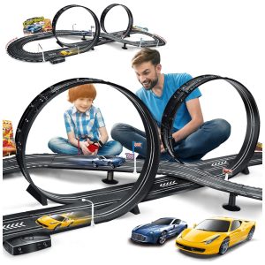 Pista de Corrida Elétrica com 2 Carros de Cores Diferentes e Controle para Crianças Acima de 4 Anos Rcovasc Colorido