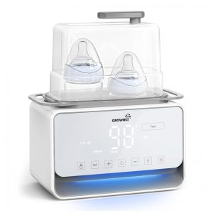 Aquecedor Rápido de Mamadeira GROWSNY 12 em 1 com Modos de Aquecimento a Vapor e Banho-Maria para Leite Materno Fórmula Aquecimento de Alimentos c