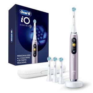 Series 9 Escova de Dentes Elétrica com 4 Cabeças de Reposição ORAL B iO M9.4A1.1A Rosa