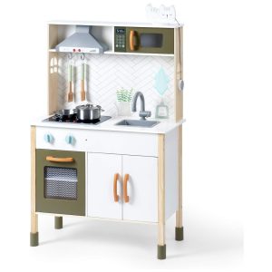 Conjunto de Cozinha Educativa de Madeira ROBUD para Crianças Brinquedo de Cozinha para Meninas e Meninos 70 x 30 x 103 cm