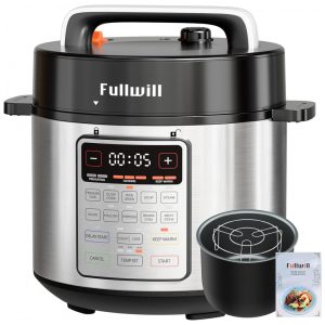 Panela de Pressão Elétrica Fullwill 9 em 1 12 Programas Instantâneos Multi Cooker Panela Antiaderente de 6 Litros