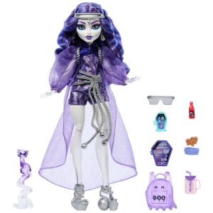 Boneca Monster High Spectra Vondergeist com Pet Ferret Rhuen e Acessórios Completo – Colecionável Articulada