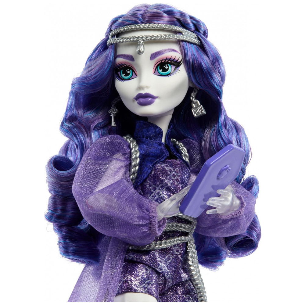 Boneca Monster High Spectra Vondergeist com Pet Ferret Rhuen e Acessórios Completo – Colecionável Articulada - Imagem 3