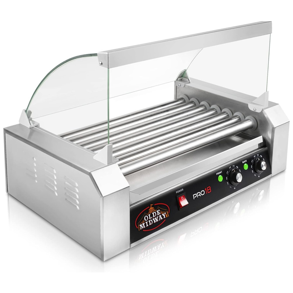 Máquina de Hot Dog para 18 Salsichas Aço Inox 900W 110v OLDE MIDWAY ROLL PRO18 CVR Branco - Imagem 2