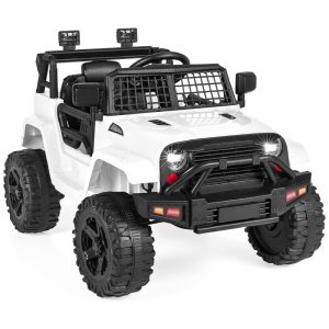 Best Choice Carrinho Carro Elétrico 1 lugar 12V c controle remoto USB MP3 4 km h 2 a 6 anos Branco