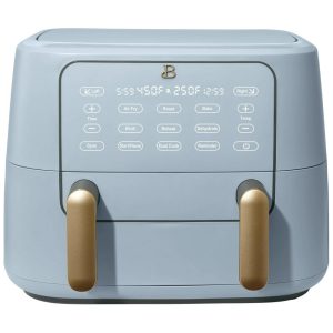 Air fryer Beautiful 9L dupla zona com divisor e bandejas crocantes Digital Touchscreen 1700W 110V azul