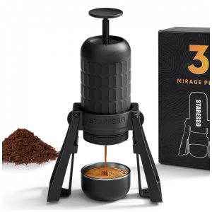 Máquina de Café Portátil Manual Ideal para Viagens STARESSO Plus Preto