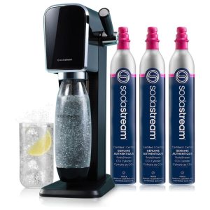 Máquina Gaseificadora de Água SodaStream Art 1L 3 Cilindros CO2 60L SodaStream Preto