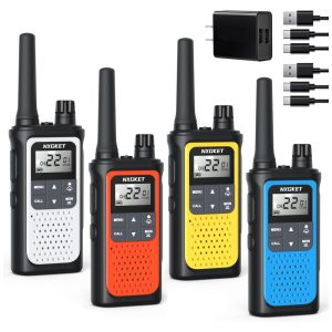 Rádio Comunicador Walkie Talkie Nxgket para Adultos de Longo Alcance Recarregáveis Rádio Bidirecional 22 Canais FRS Bateria 1800mAh 4 Unidades