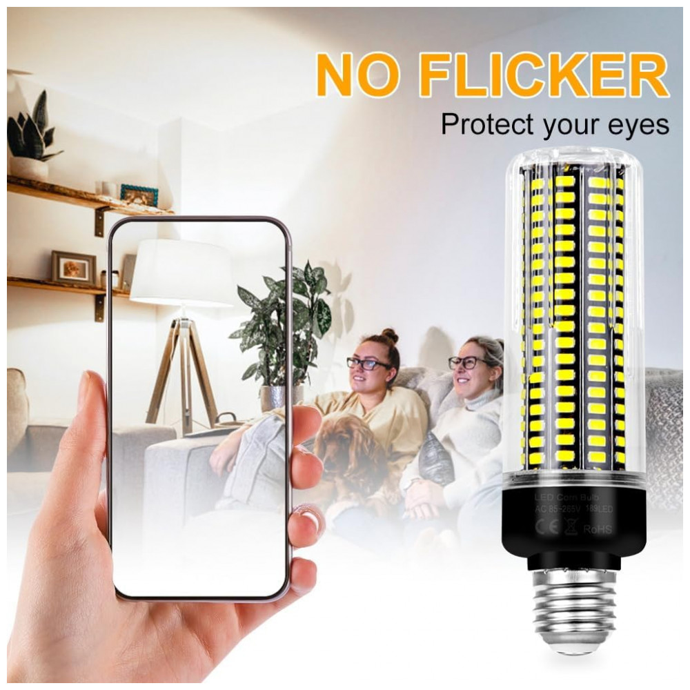 Lâmpada LED Corn 350W equivalente, luz diurna 6000K, super brilhante com 4041 lúmens, base E26/E27, ideal para indoor, teto, casa e jardim,Duu Too - Imagem 4