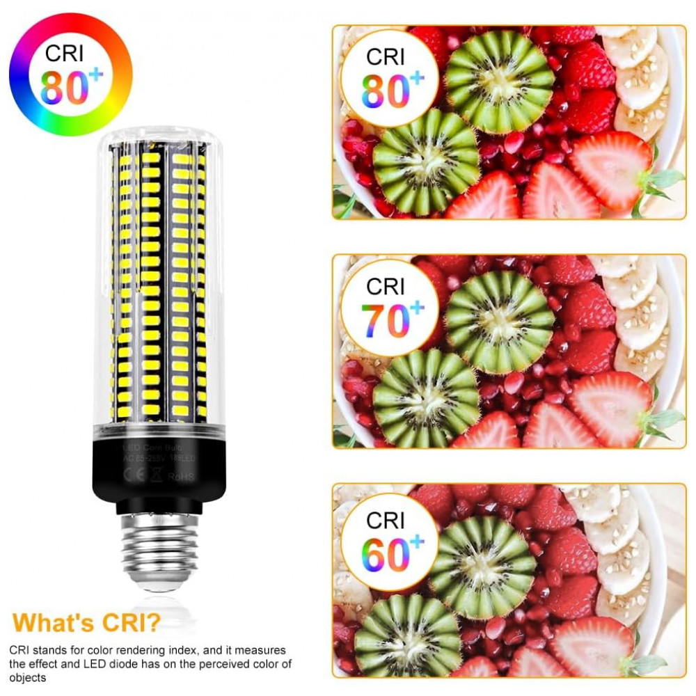 Lâmpada LED Corn 350W equivalente, luz diurna 6000K, super brilhante com 4041 lúmens, base E26/E27, ideal para indoor, teto, casa e jardim,Duu Too - Imagem 5