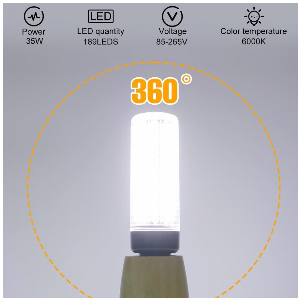 Lâmpada LED Corn 350W equivalente, luz diurna 6000K, super brilhante com 4041 lúmens, base E26/E27, ideal para indoor, teto, casa e jardim,Duu Too - Imagem 6