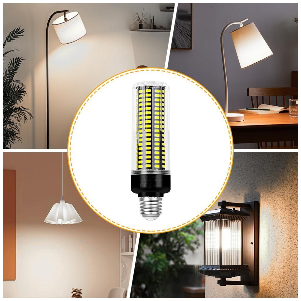 Lâmpada LED Corn 350W equivalente, luz diurna 6000K, super brilhante com 4041 lúmens, base E26/E27, ideal para indoor, teto, casa e jardim,Duu Too - Imagem 8