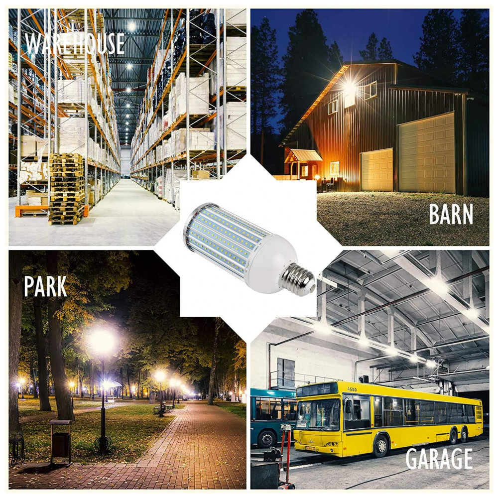 Ultra Bright LED Corn Bulb 50W 9000LM 3000K Branco Quente E26/E27,Iluminação eficiente para grandes áreas,oficinas,armazéns, ruas e garagens,BulBright - Imagem 5