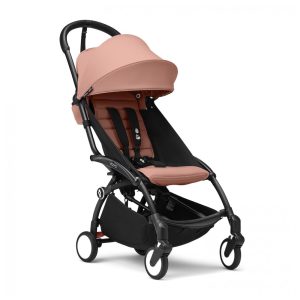 Carrinho de Bebê Stokke YOYO3 Ginger - Estrutura Preta em Alumínio Dobrável Compacto Assento Reclinável Cinto 5 Pontos Compacto para Viagem