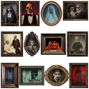 Kit Quadros Assustadores 3D com Movimento de Rosto para Decoração de Halloween 12 UN