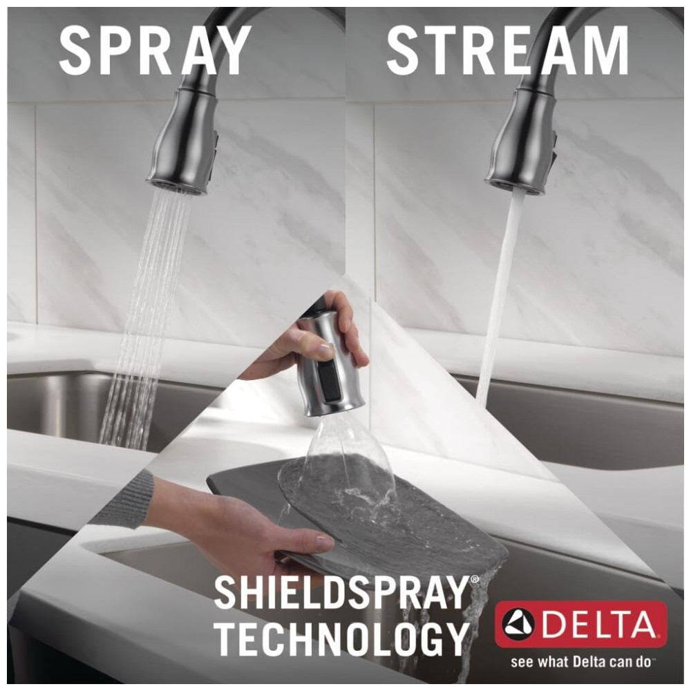 Torneira Cozinha com Tecnologia Touchless e Pulverizador Retrátil Magnético Delta Leland 9178TL-AR-DST Níquel Escovado - Imagem 6