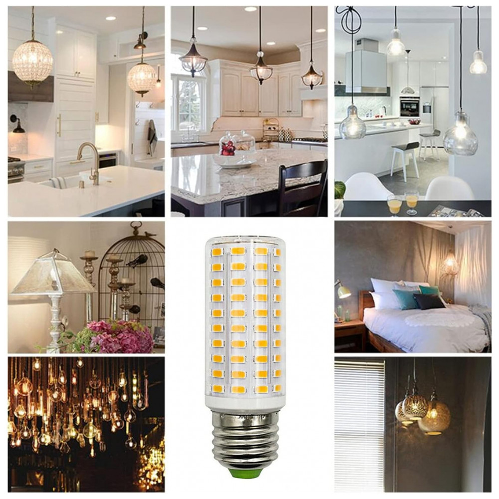 Kit 2 Lâmpadas LED Milho E27 20W 3000K Branco Quente, 110 LEDs,Equivalente 150-200W,Iluminação Econômica e Potente para Ambientes internos,K JINGKELAI - Imagem 7