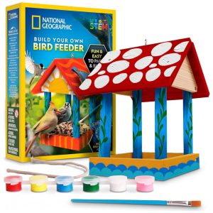 Build Your Own Bird Feeder Kit Multicolor – Casa‑de‑Pássaros DIY em Madeira com Pintura Diário de Observação e Pôster Educativo National Geographic