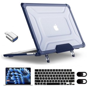 Capa Rígida Antichoque Navy Blue XK para MacBook Air 15″ (2023–2025 Modelos A3241/A3114/A2941 M2/M3/M4) – MEEgoodo