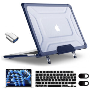 Capa Rígida Antichoque Navy Blue XK para MacBook Air 15″ (2023–2025, Modelos A3241/A3114/A2941, M2/M3/M4) – MEEgoodo