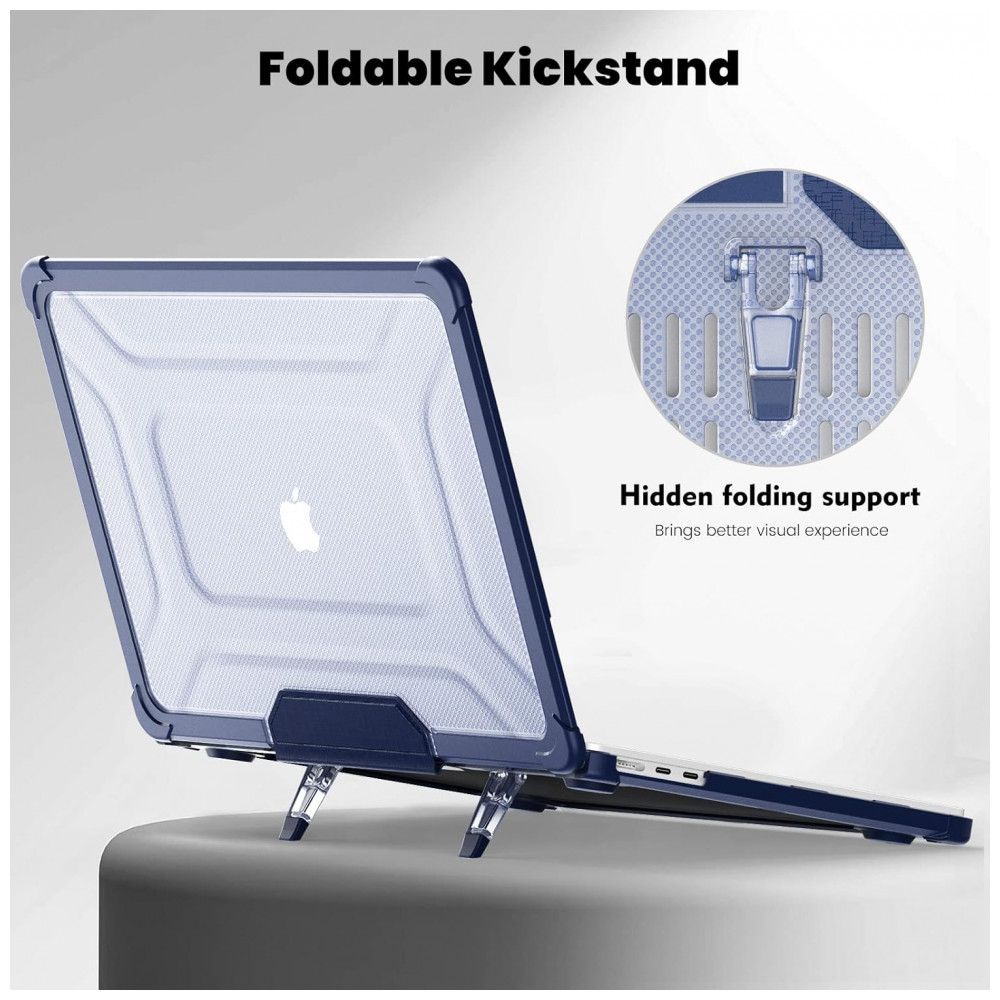 Capa Rígida Antichoque Navy Blue XK para MacBook Air 15″ (2023–2025, Modelos A3241/A3114/A2941, M2/M3/M4) – MEEgoodo - Imagem 4