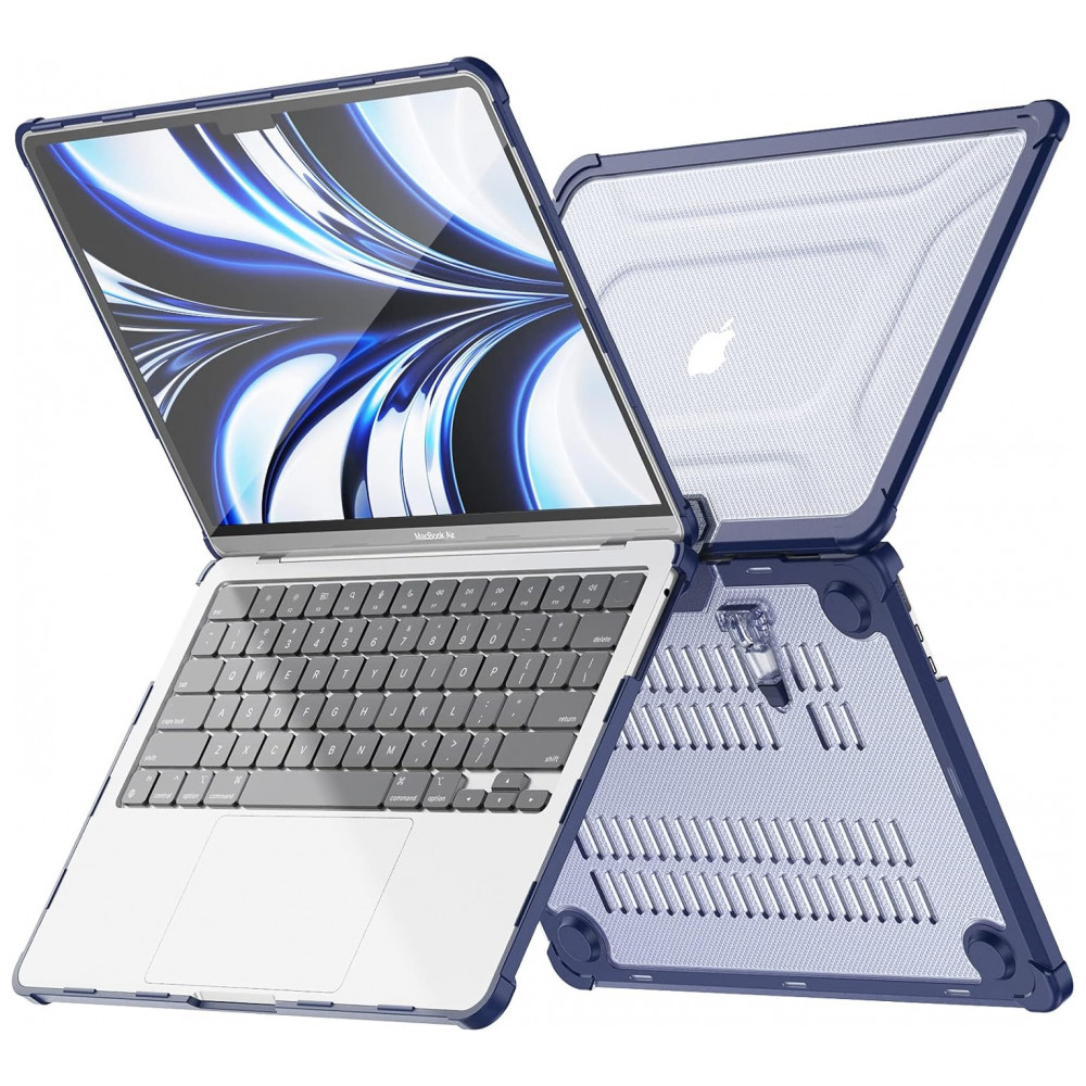 Capa Rígida Antichoque Navy Blue XK para MacBook Air 15″ (2023–2025, Modelos A3241/A3114/A2941, M2/M3/M4) – MEEgoodo - Imagem 5