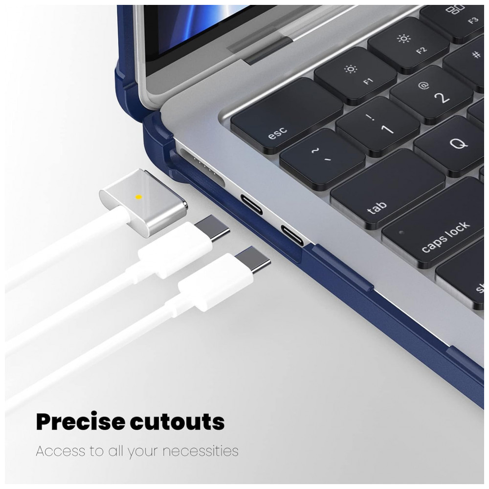 Capa Rígida Antichoque Navy Blue XK para MacBook Air 15″ (2023–2025, Modelos A3241/A3114/A2941, M2/M3/M4) – MEEgoodo - Imagem 6