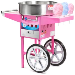 Máquina de Algodão Doce Aço Inoxidável 950W 110v OLDE MIDWAY CON COT SP2000CART Rosa