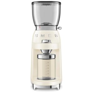 Moinho de Café Elétrico SMEG CGF11 Retro 50's 3 Níveis de Moagem 348g Moedores Cônicos Inox