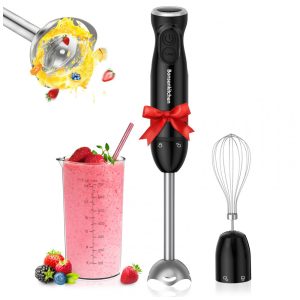 Bonsenkitchen Mixer com 12 Velocidades 5 em 1 com Acessórios em Aço Inoxidável 110V 400W Preto