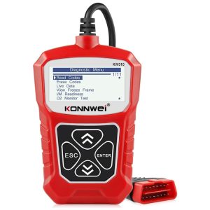 Scanner Automotivo KW310 com Diagnóstico de 10 Modos de OBD2 12V KONNWEI Vermelho