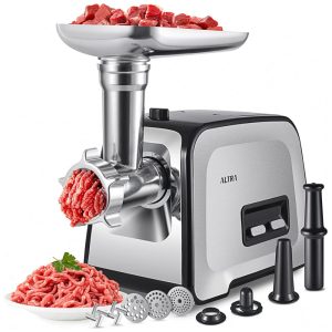 Moedor de Carne Ensacadeira de Linguiça Moedor de Carne Elétrico de 2800W com Lâminas de Aço Inoxidável 3 Placas de Moagem ALTRA LIFE