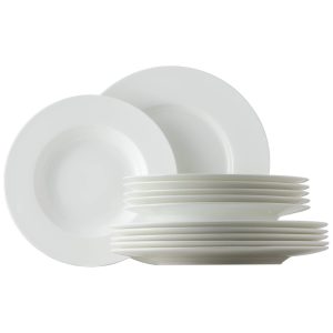 Conjunto de Aparelho de Jantar em Alta Qualidade e Elegância com 12 Peças e Material de Porcelana Fina Rosenthal Branco